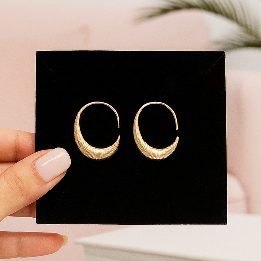 Golden Crescent Earrings