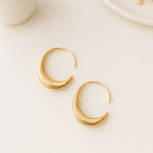 Golden Crescent Earrings